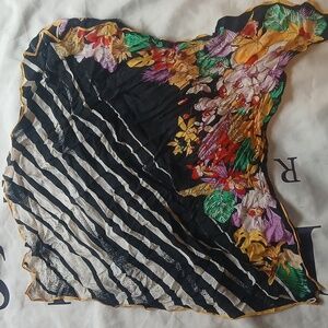 Dramatic Floral Vintage Bill Blass Silk Scarf